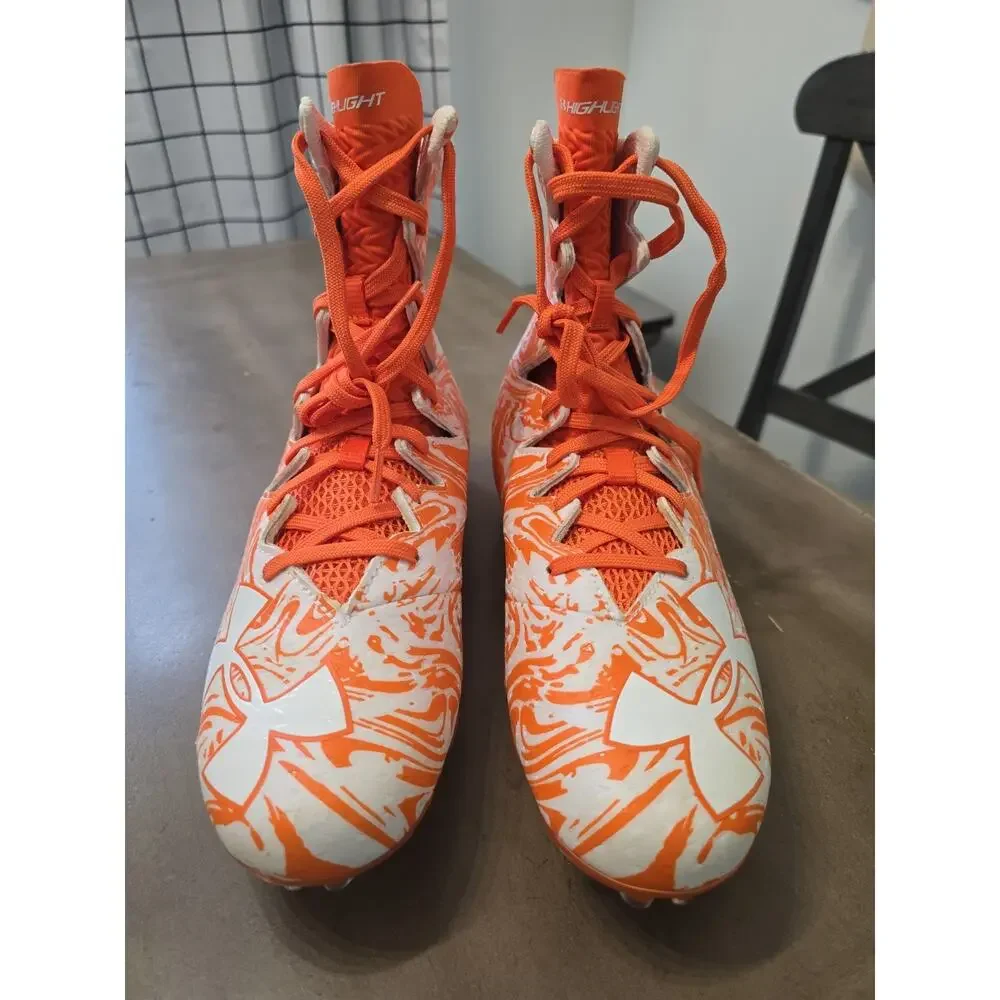 NewUnder Armour Highlight Clutchfit Orange & White Football Cleat Men Size 9.5
